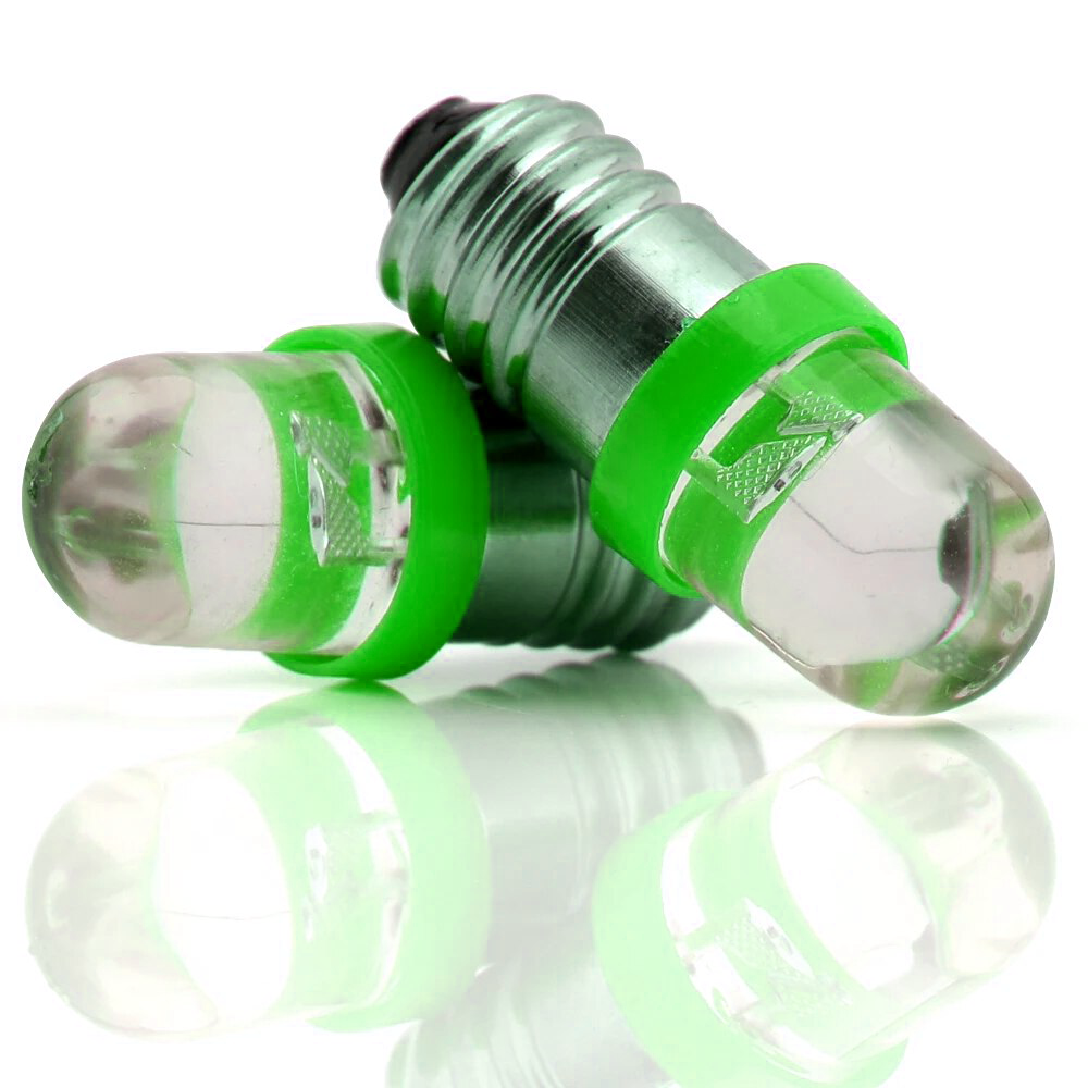 E10 LED lamp - 12V - Groen E10 LED lamp - 12V - Groen